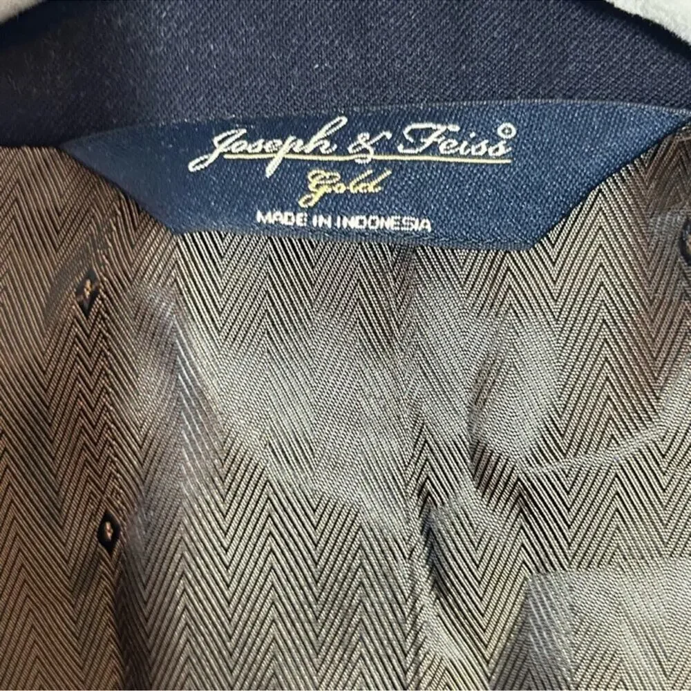 Joseph Feiss Navy Wool Blazer Gold Collection Mens 54R Big Tall Jacket